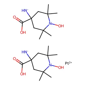 Bis((4-carboxy-1-hydroxy-2,2,6,6-tetramethylpiperidin-4-yl)azanide);platinum(2+) structure