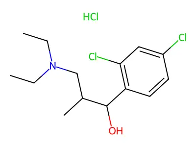 Benzyl alcohol, 2,4-dichloro-alpha-(2-(diethylamino)-1-methylethyl)-, hydrochloride structure