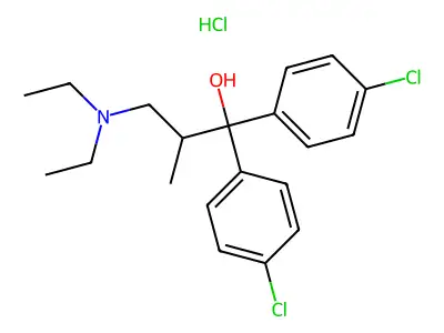 1,1-Bis(p-chlorophenyl)-2-methyl-3-(diethylamino)propanol hydrochloride structure