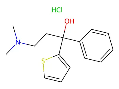 2-Thiophenemethanol, alpha-(2-(dimethylamino)ethyl)-alpha-phenyl-, hydrochloride structure