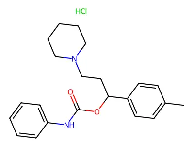 Carbanilic acid, 3-piperidino-1-p-tolylpropyl ester, hydrochloride structure