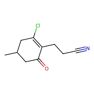 3-(2-Chloro-4-methyl-6-oxocyclohexen-1-yl)propanenitrile structure