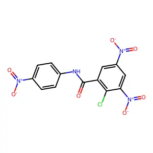 2-chloro-3,5-dinitro-N-(4-nitrophenyl)benzamide structure