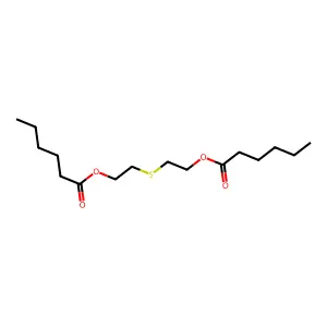 Sulfanediyldiethane-2,1-diyl dihexanoate structure
