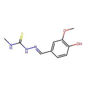 4-Hydroxy-3methoxybenzaldehyde-4-methylthiosemicarbazone structure