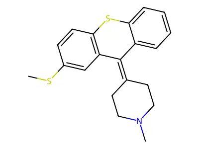 Piperidine, 1-methyl-4-(2-(methylthio)-9H-thioxanthen-9-ylidene)- structure
