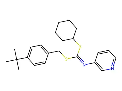 Cyclohexyl 4-(1,1-(dimethylethyl)phenyl)methyl 3-pyridinylcarbonimidodithioate structure