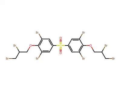 1,1'-Sulfonylbis(3,5-dibromo-4-(2,3-dibromopropoxy)benzene) structure