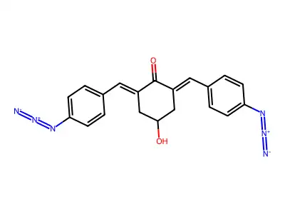 2,6-Bis[(4-azidophenyl)methylene]-4-hydroxycyclohexanone structure