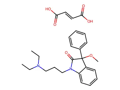 But-2-enedioic acid;1-[3-(diethylamino)propyl]-3-methoxy-3-phenylindol-2-one structure