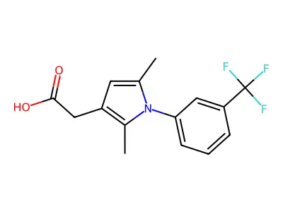 1H-Pyrrole-3-acetic acid, 2,5-dimethyl-1-(3-(trifluoromethyl)phenyl)- structure