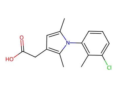 1H-Pyrrole-3-acetic acid, 1-(3-chloro-2-methylphenyl)-2,5-dimethyl- structure