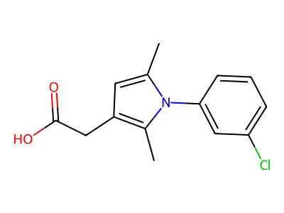 1H-Pyrrole-3-acetic acid, 1-(3-chlorophenyl)-2,5-dimethyl- structure