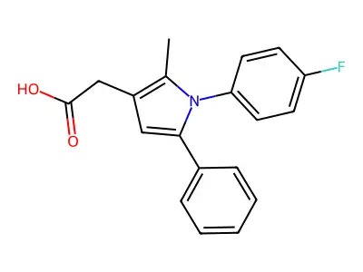1H-Pyrrole-3-acetic acid, 1-(4-fluorophenyl)-2-methyl-5-phenyl- structure