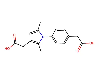 1H-Pyrrole-3-acetic acid, 1-(4-(carboxymethyl)phenyl)-2,5-dimethyl- structure