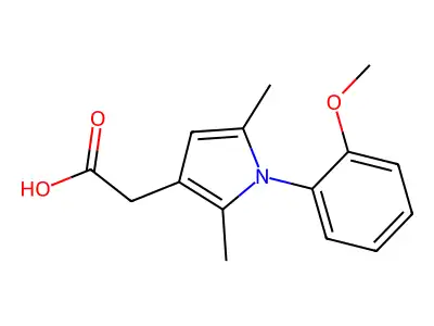1H-Pyrrole-3-acetic acid, 2,5-dimethyl-1-(2-methoxyphenyl)- structure