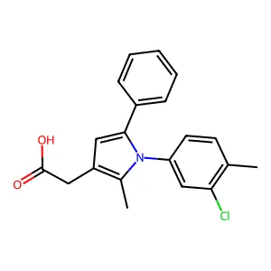 1H-Pyrrole-3-acetic acid, 1-(3-chloro-4-methylphenyl)-2-methyl-5-phenyl- structure
