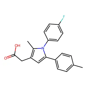1H-Pyrrole-3-acetic acid, 1-(4-fluorophenyl)-2-methyl-5-(4-methylphenyl)- structure