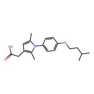 1H-Pyrrole-3-acetic acid, 2,5-dimethyl-1-(4-(3-methylbutoxy)phenyl)- structure