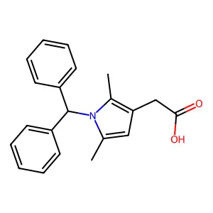 1H-Pyrrole-3-acetic acid, 2,5-dimethyl-1-(diphenylmethyl)- structure