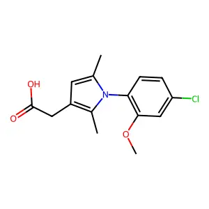 1H-Pyrrole-3-acetic acid, 1-(4-chloro-2-methoxyphenyl)-2,5-dimethyl- structure