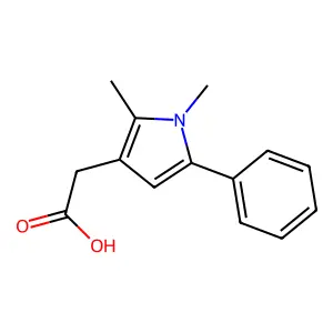 1,2-二甲基-5-苯基-1H-吡咯-3-乙酸 structure