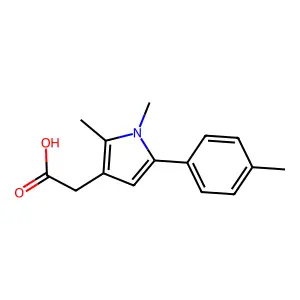 1H-Pyrrole-3-acetic acid, 1,2-dimethyl-5-(4-methylphenyl)- structure