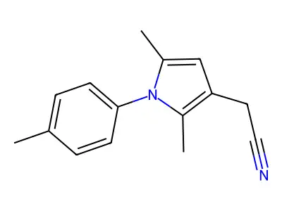 [2,5-dimethyl-1-(4-methylphenyl)-1H-pyrrol-3-yl]acetonitrile structure