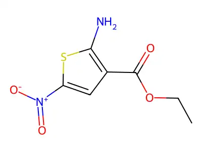 3-Thiophenecarboxylic acid, 2-amino-5-nitro-, ethyl ester structure