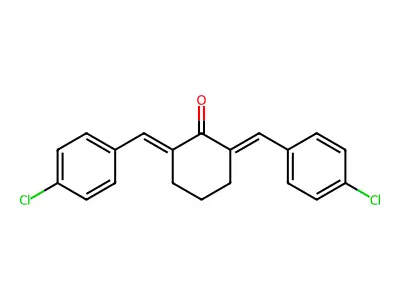 (2E,6E)-2,6-bis[(4-chlorophenyl)methylidene]cyclohexan-1-one structure