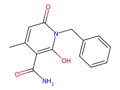 6-Hydroxy-4-methyl-2-oxo-1-benzylhydropyridine-3-carboxamide structure