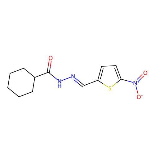 5-Nitro-2-thienylmethylenecyclohexanecarboxylic hydrazide structure