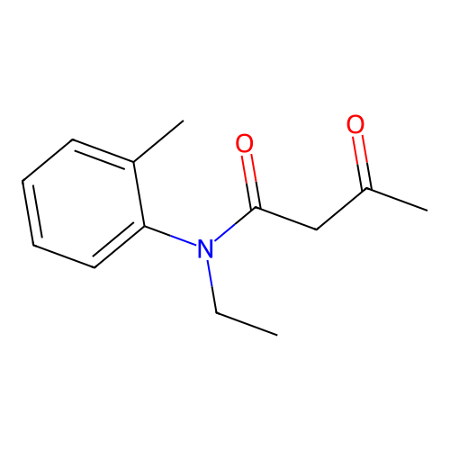 N-ethyl-N-(2-methylphenyl)-3-oxobutanamide structure