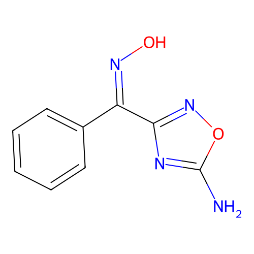 N-[(5-amino-1,2,4-oxadiazol-3-yl)-phenylmethylidene]hydroxylamine structure