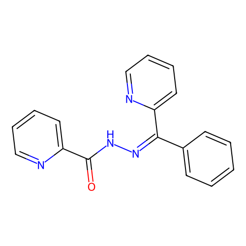 N-[[phenyl(pyridin-2-yl)methylidene]amino]pyridine-2-carboxamide structure