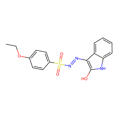 4-ethoxy-N'-[(3Z)-2-oxo-1,2-dihydro-3H-indol-3-ylidene]benzenesulfonohydrazide structure