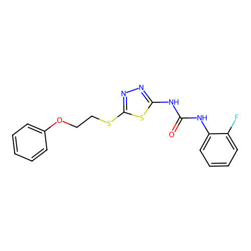 1-(2-Fluorophenyl)-3-{5-[(2-phenoxyethyl)sulfanyl]-1,3,4-thiadiazol-2-yl}urea structure