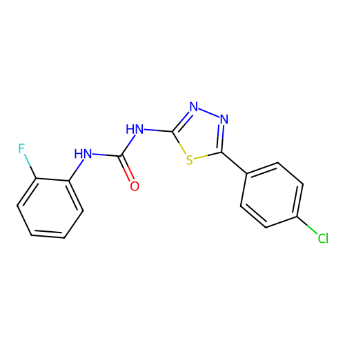 1-[5-(4-Chlorophenyl)-1,3,4-thiadiazol-2-yl]-3-(2-fluorophenyl)urea structure