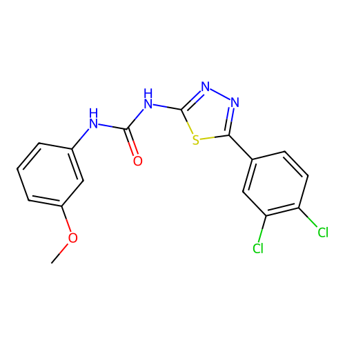 1-[5-(3,4-Dichlorophenyl)-1,3,4-thiadiazol-2-yl]-3-(3-methoxyphenyl)urea structure