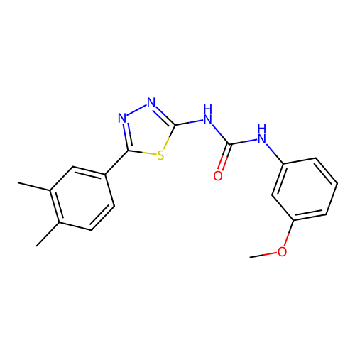 1-[5-(3,4-Dimethylphenyl)-1,3,4-thiadiazol-2-yl]-3-(3-methoxyphenyl)urea structure