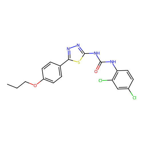 1-(2,4-Dichlorophenyl)-3-[5-(4-propoxyphenyl)-1,3,4-thiadiazol-2-yl]urea structure