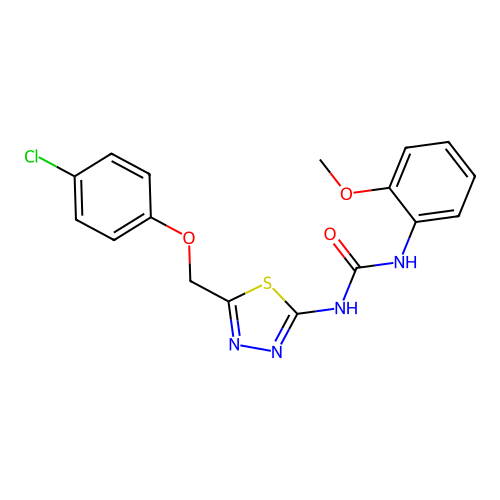 1-{5-[(4-Chlorophenoxy)methyl]-1,3,4-thiadiazol-2-yl}-3-(2-methoxyphenyl)urea structure
