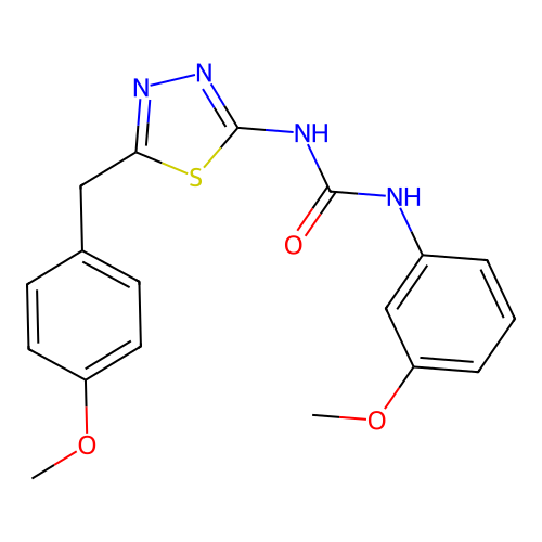 1-[5-(4-Methoxybenzyl)-1,3,4-thiadiazol-2-yl]-3-(3-methoxyphenyl)urea structure