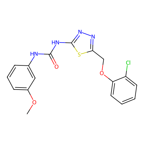 1-{5-[(2-Chlorophenoxy)methyl]-1,3,4-thiadiazol-2-yl}-3-(3-methoxyphenyl)urea structure