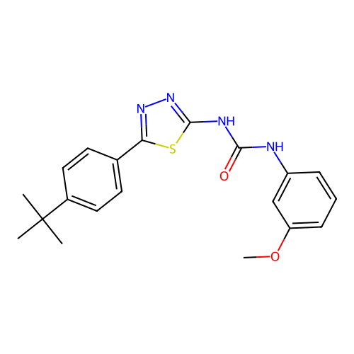1-[5-(4-Tert-butylphenyl)-1,3,4-thiadiazol-2-yl]-3-(3-methoxyphenyl)urea structure