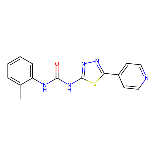 1-(5-(Pyridin-4-yl)-1,3,4-thiadiazol-2-yl)-3-(o-tolyl)urea structure