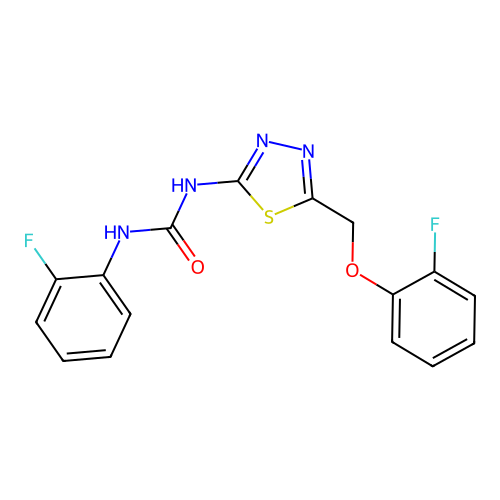 1-{5-[(2-Fluorophenoxy)methyl]-1,3,4-thiadiazol-2-yl}-3-(2-fluorophenyl)urea structure