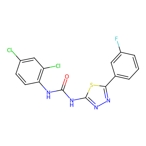 1-(2,4-Dichlorophenyl)-3-[5-(3-fluorophenyl)-1,3,4-thiadiazol-2-yl]urea structure