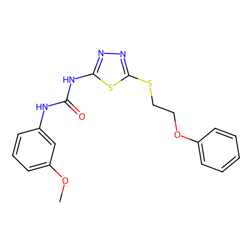 1-(3-Methoxyphenyl)-3-{5-[(2-phenoxyethyl)sulfanyl]-1,3,4-thiadiazol-2-yl}urea structure