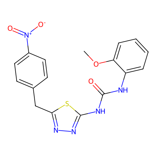 1-(2-Methoxyphenyl)-3-(5-(4-nitrobenzyl)-1,3,4-thiadiazol-2-yl)urea structure